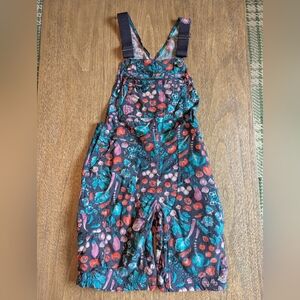 Duluth Trading Heirloom Gardening Short Overalls Vegetable Print Size Small